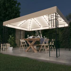 Sjenica s LED svjetlosnim trakama 3 x 4 m krem - Krema / 3 x 4 m