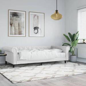 Dnevni krevet s madracem bijeli 90 x 200 cm od umjetne kože - Bijela / 90 x 200 cm
