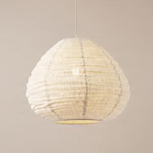 Lindby Autumn viseća lampa, bež, Ø 40 cm, lan, kapičast oblik, prigušiva, Bež, Dnevni boravak/blagovaonica, Tkanina / tekstil