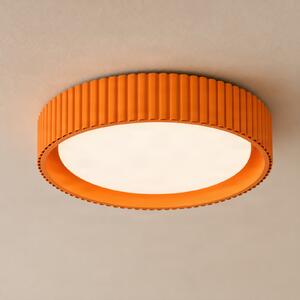 Lindby Colbie LED stropna svjetiljka, narančasta rebrasta, Ø 46 cm, prigušiva., prigušiva, Naranča, Dnevni boravak/blagovaonica, Metal