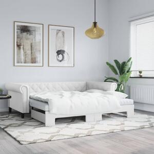 Dnevni krevet na razvlačenje bijeli 90 x 200 cm od umjetne kože - Bijela / 90 x 200 cm