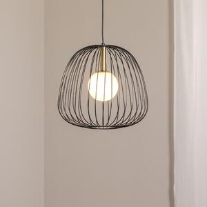 SIGMA Viseća svjetiljka Bell M, Ø 33 cm, 1 žarulja, crna/zlatna/bijela, prigušiva, Crno, Dnevni boravak/blagovaonica, Metal