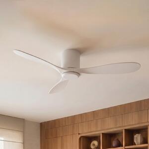 Lucande Stropni ventilator Solenus, bijeli, Ø 134 cm, tih, Bijela, Dnevni boravak/blagovaonica, Plastika