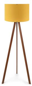 Opviq Podna lampa OAK žuta- drvo, 70% MDF- 30% platno , 38 x 140 cm, promjer sjenila 38 cm, duljina kabla 200 cm, E27 60 W max., AYD-1565