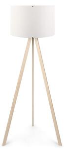 Opviq Podna lampa OAK bijela- drvo, 70% MDF- 30% platno , 38 x 140 cm, promjer sjenila 38 cm, duljina kabla 200 cm, E27 60 W max., AYD-1523