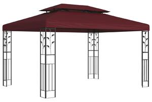 Gazebo 3,97 x 2,96 x 2,68 m Vinska crvena Poliester i čelik - Crvena / 3,97 x 2,96 x 2,68 m