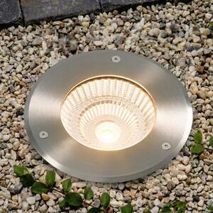 Arcchio Thentos LED ukopljena podna svjetiljka, Ø 18 cm, 60°, nikl, IP67, Metalik, Nehrđajući čelik
