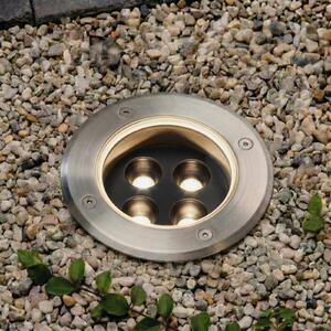 Arcchio Thentos LED ugradbena podna svjetiljka, Ø 12 cm, 40°, nikl, IP67, Metalik, Nehrđajući čelik