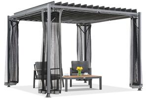 Antracit Tasos terasa pergola 3x3m sa komarnikom Garden Point