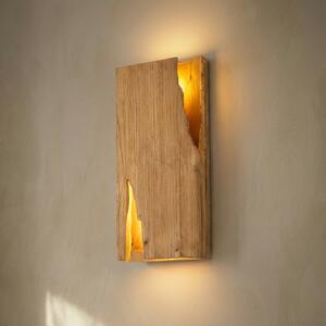 Lucande Zidna lampa Tarry, drvo, širine 45 cm, 2 x E14, prigušiva, Drvo, Dnevni boravak/blagovaonica, Drvo