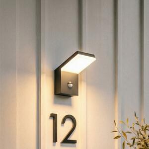 Arcchio Yolena LED vanjska zidna svjetiljka sa senzorom, antracit, aluminij, Crno, Metal