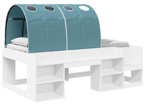 Krevet s tunelom s policom 3 pcs Bijela i svjetloplava - Bijela / 98.5 x 200 cm