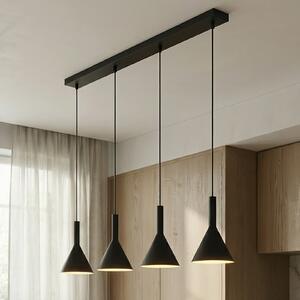 Arcchio viseća lampa Tadej, 4 žarulje, crno-bijela, metalna, E27, prigušiva, Crno, Dnevni boravak/blagovaonica, Metal