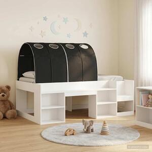 Krevet s tunelom 3 pcs Bijela i crna Konstruirano drvo - Bijela / 75 x 190 cm