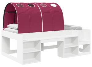 Krevet s tunelom 3 pcs Bijela i crvena Konstrukcijsko drvo - Bijela / 98.5 x 200 cm