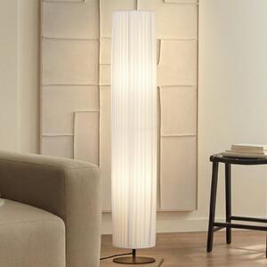 Lindby Virelle podna lampa, bijela, tekstil, visina 117 cm, E27, Bijela, Dnevni boravak/blagovaonica, Tkanina / tekstil