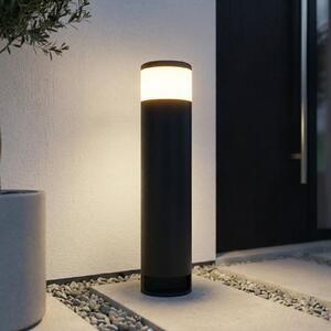 Lucande postolje lampa Corban, siva, vrata, grla, G9, IP44, prigušiva, Crno, Aluminij
