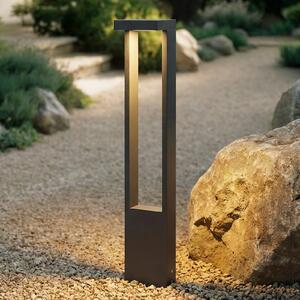 Lindby LED putna svjetiljka Lonete, visina 65 cm, antracit, IP65, Crno, Aluminij