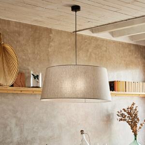 COREP Tambour viseća lampa, pyla, Ø 78 cm, lan/pamuk, prigušiva, Bež, Dnevni boravak/blagovaonica, Tkanina / tekstil
