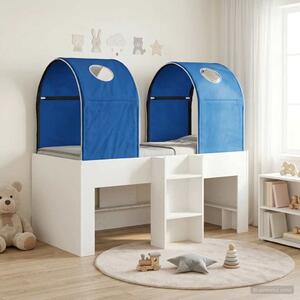 Krevet s Tunelom 4 pcs Bijela i plava Konstruirano drvo - Bijela / 163 x 101,1 x 68,5 cm