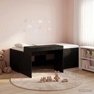 Krevet za djecu s visokim okvirom i stolom Crna 90 x 200 cm - Crna / 90 x 200 cm