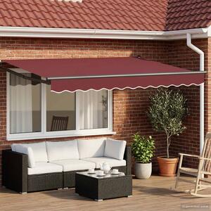 Ručna zlačivna tenda s LED diodama Bordo i Antracit 3 x 2,5 m - Bordo / 3 x 2,5 m