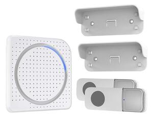 Solight 1L67DT - Utično bežično zvono 230V + 2x gumb IP56 bijela