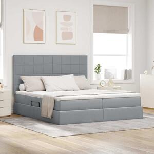 Krevet s od storage s pohranom Svjetlosiva 180 x 200 cm Tkanina - Svjetlosiva / 180 x 200 cm