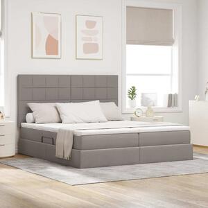 Krevet s od storage s uzglavljem Sivosmeđa 180 x 200 cm Tkanina - Smeđesiva / 180 x 200 cm
