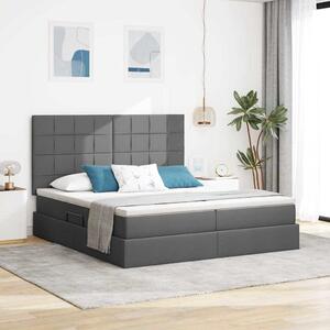 Krevet s od storage s uzglavljem Tamnosiva 180 x 200 cm Tkanina - Siva / 180 x 200 cm