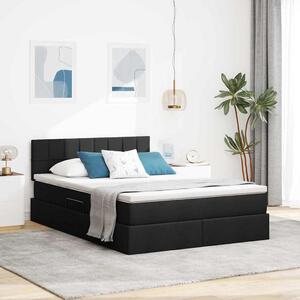 Krevet s madracem i skladištem s madracem Crna 140 x 190 cm - Crna / 140 x 190 cm