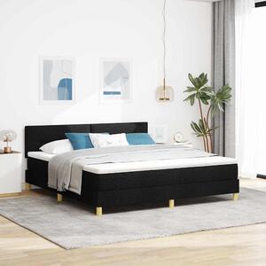 Krevet s opruga kutije s jastukom Crna 180 x 200 cm tkanina - Crna / 180 x 200 cm