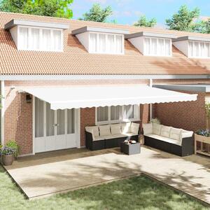 Skrovita tenda Bijelo 600 × 300 cm Poliester i metal - Bijela / 600 × 300 cm