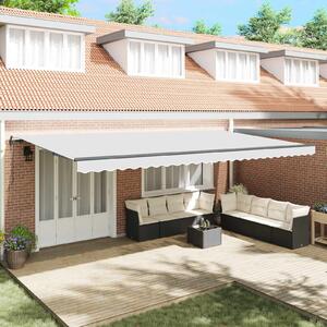 Skrovita tenda Bijelo 600 × 300 cm Tkanina i Aluminij - Bijela / 600 × 300 cm