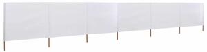 Vjetrobran sa 6 panela od tkanine 800 x 80 cm bijeli - Bijela / 800 x 80 cm