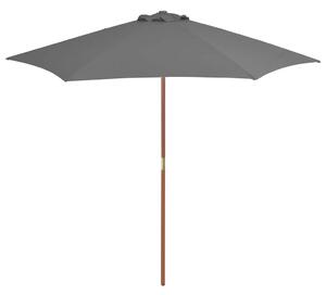 Vanjski suncobran s drvenim stupom 270 cm antracit - Antracitno siva / N/A