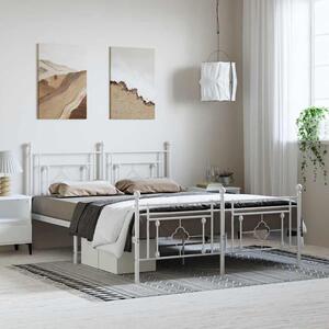 Metalni okvir kreveta uzglavlje i podnožje bijeli 193x203 cm - Bijela / 193 x 203 cm