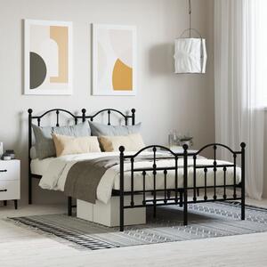 Metalni okvir kreveta uzglavlje i podnožje crni 120x190 cm - Crna / 120 x 190 cm