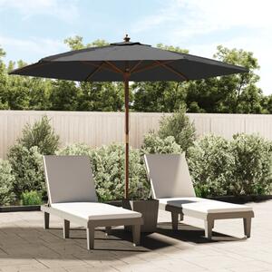 Vrtni suncobran s drvenim stupom antracit 299 x 240 cm - Antracitno siva / N/A