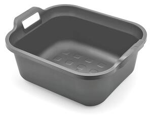 Metalik sivi plastični lavor s dvije ručke Addis, 39 x 32 x 14 cm