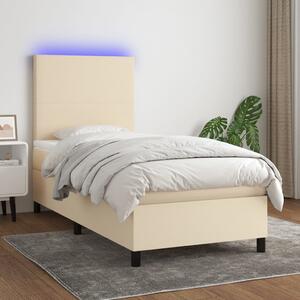 Krevet box spring s madracem LED krem 80 x 200 cm od tkanine - Krema / 80 x 200 cm
