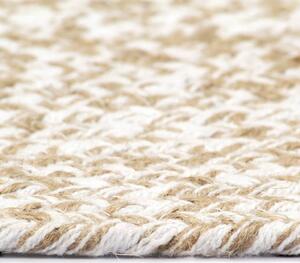 VidaXL Ručno rađeni tepih od jute bijelo-smeđi 210 cm