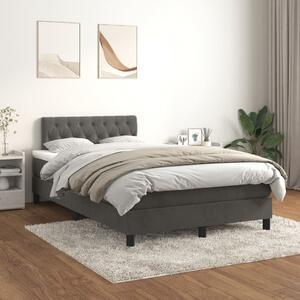 Box spring krevet s madracem tamnosivi 120 x 200 cm baršunasti - Siva / 120 x 200 cm