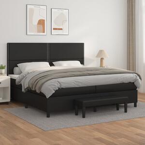 Krevet s oprugama i madracem crni 200x200 cm od umjetne kože - Crna / 200 x 200 cm