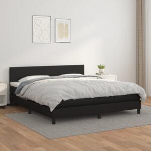 Krevet s oprugama i madracem crni 180 x 200 cm od umjetne kože - Crna / 180 x 200 cm
