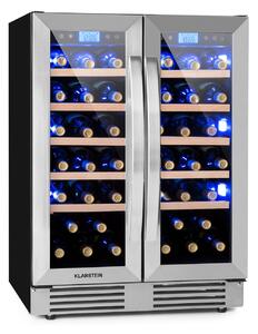 Klarstein Vinovilla Duo 42 2-zonski hladnjak za vino, 126l, 42 boce, 3 boje, staklena vrata