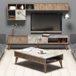 Woody Fashion Namještaj za dnevni boravak MILAN WHITE, Milan - Walnut, White