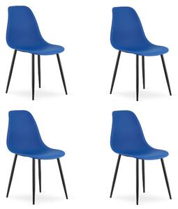 Set 4 plave stolice OSAKA s crnim nogama