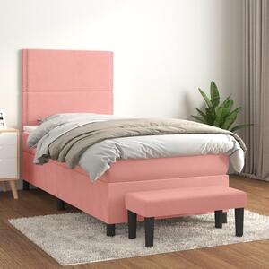 Box spring krevet s madracem ružičasti 100x200 cm baršunasti - Ružičasti / 100 x 200 cm