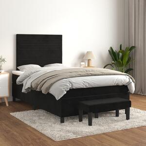 Box spring krevet s madracem crni 120 x 200 cm baršunasti - Crna / 120 x 200 cm